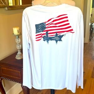 Reel Life Fishing Sun Shirt White Long Sleeve Performance Mens Large New